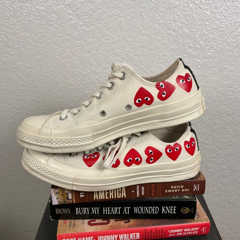 Converse x Comme des Garcons PLAY Chuck 70 Low Multi Heart 162975C Men 7 Women 9